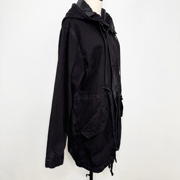 Urban Outfitters BDG Denim Utility Jacket Black Jean Oversized Goth Size M - Picture 5 of 13